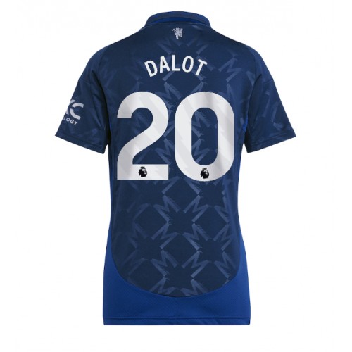 Dres Manchester United Diogo Dalot #20 Gostujuci za Žensko 2024-25 Kratak Rukav